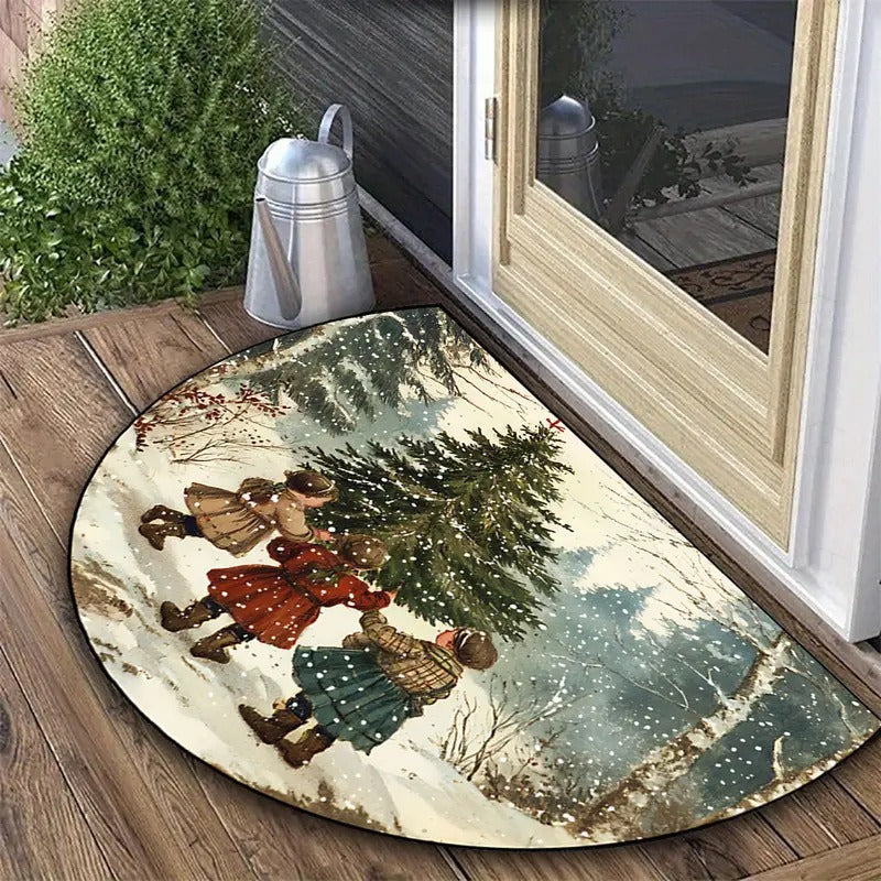 Holiday-Themed Decorative Floor Mat Bowlift