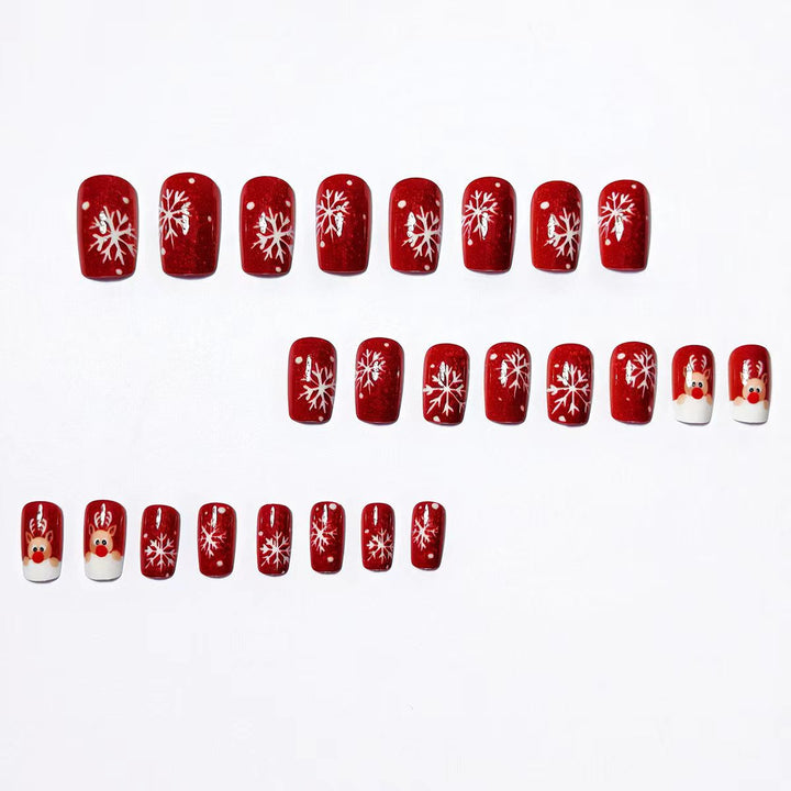 Artificial nails with festive reindeer design Bowlift