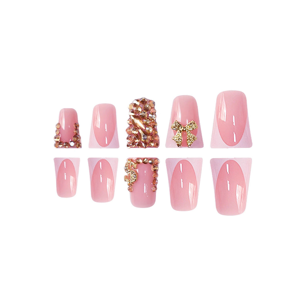Decorative Long Press-On Nail Set Bowlift