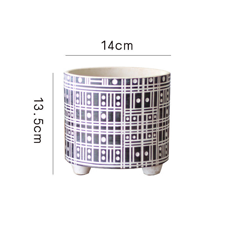 Decorative plant pot with geometric pattern Bowlift
