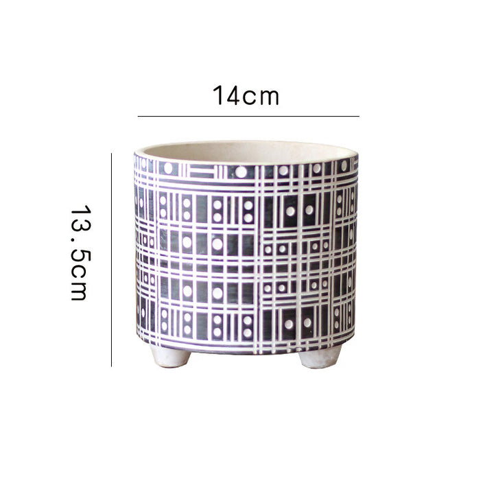 Decorative plant pot with geometric pattern Bowlift
