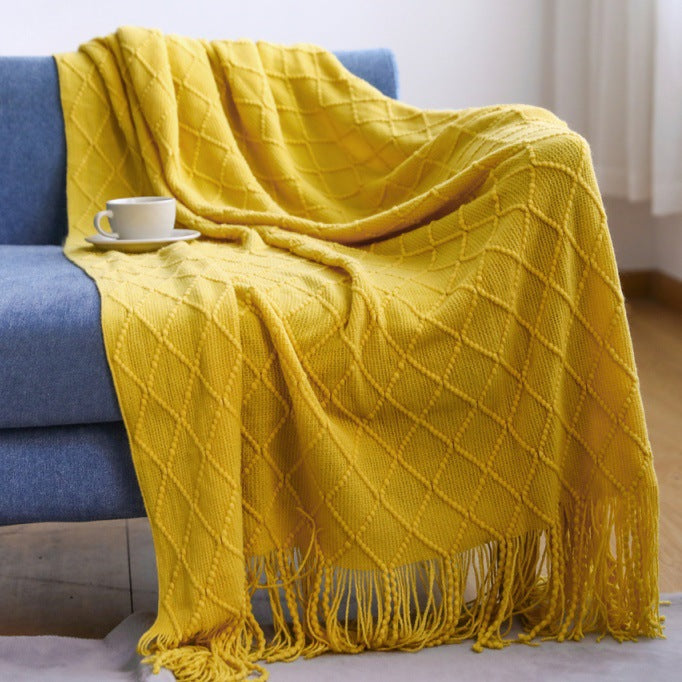 Cozy Knitted Throw Blanket