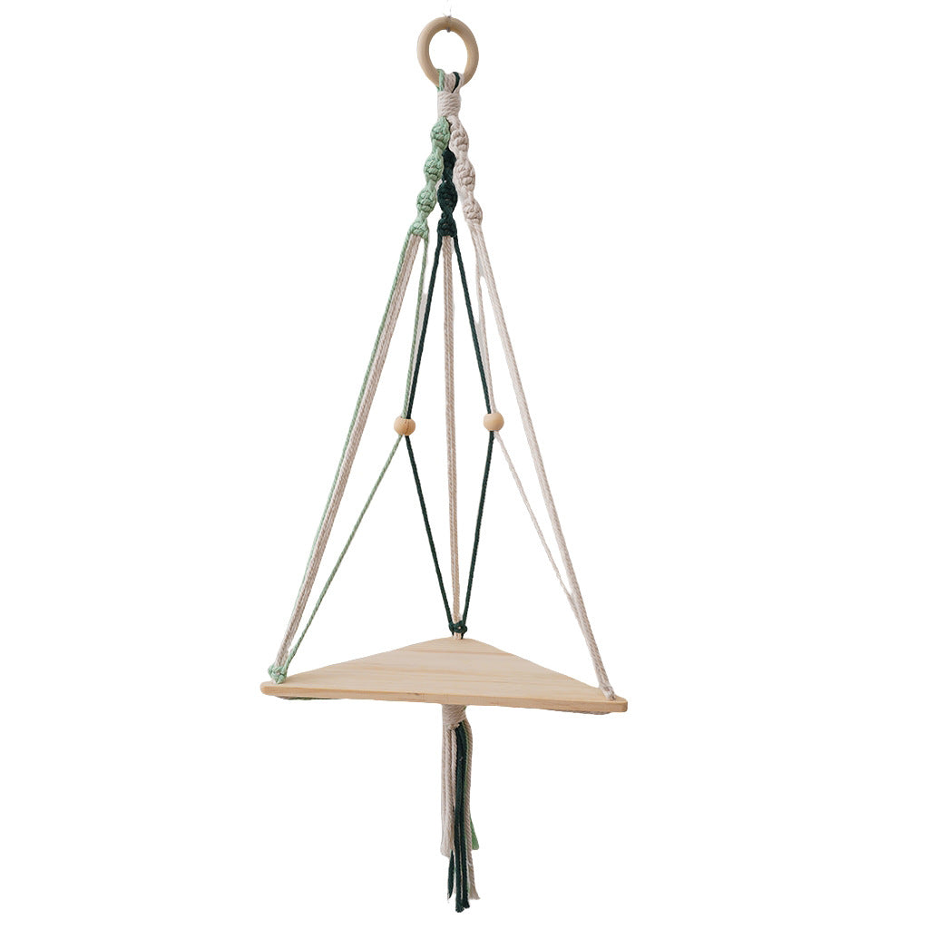 Triangular Macrame Hanging Shelf Bowlift