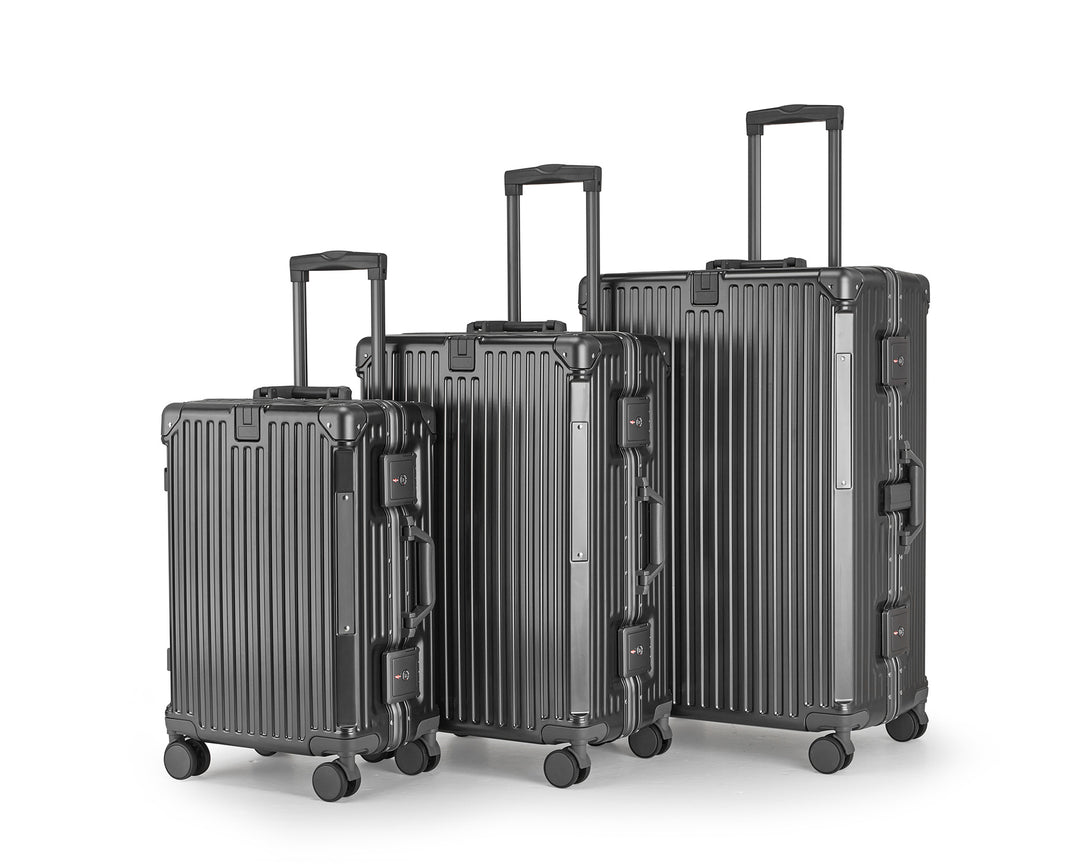 Unisex Aluminum Hard Shell Travel Luggage Set Bowlift