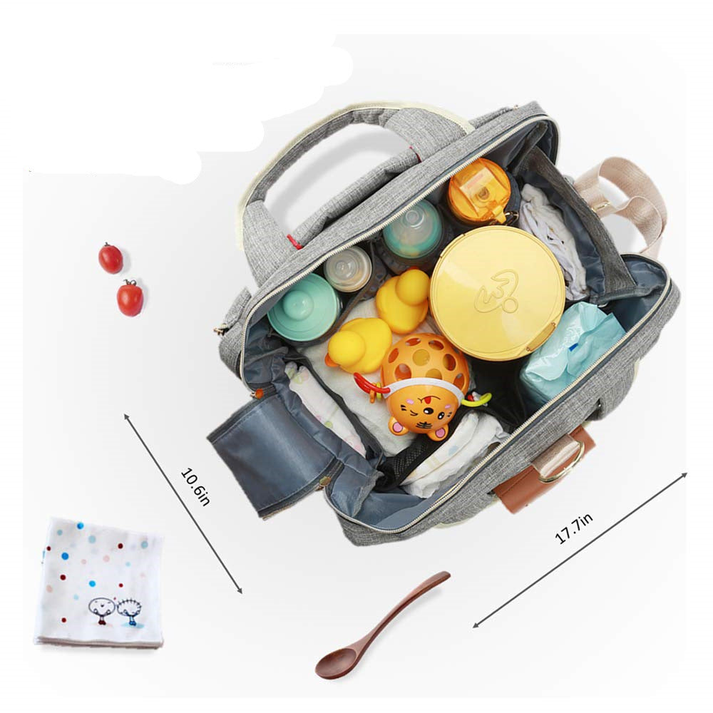 Ladies diaper bag with integrated changing mat Bowlift