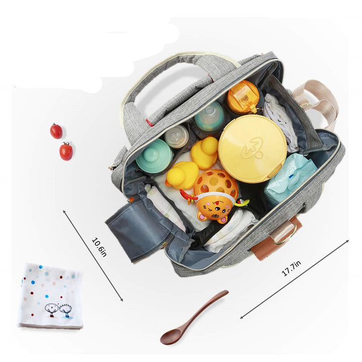 Ladies diaper bag with integrated changing mat Bowlift