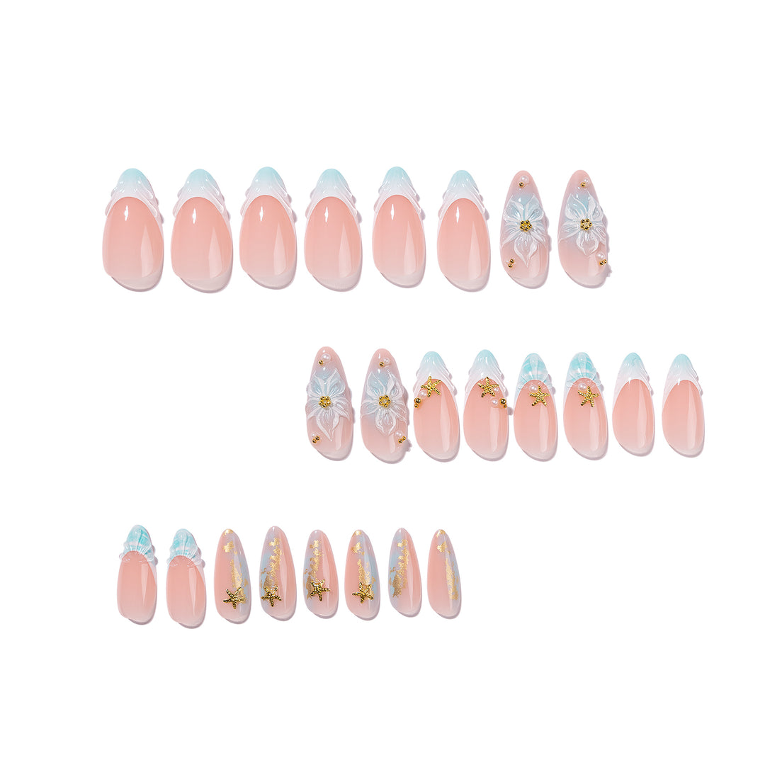 Artful stiletto nails with floral and glamorous accents Bowlift