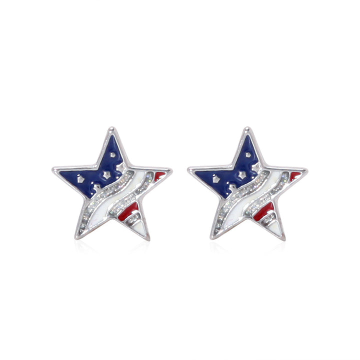 Women's long multi-layer star drop earrings with crystal embellishments and rhodium-plated alloy Bowlift