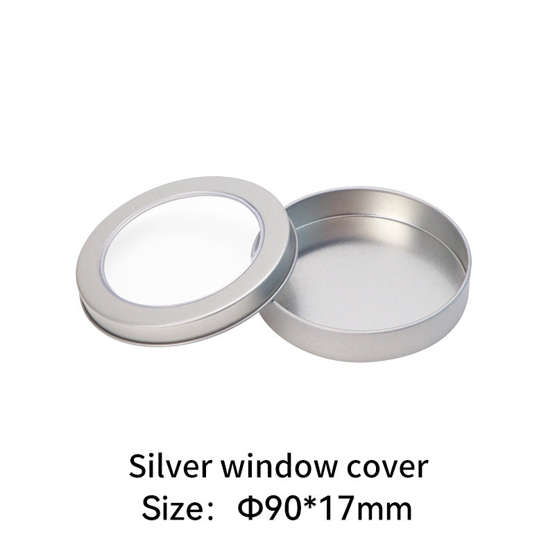Rectangular metal storage tin with clear display window lid Bowlift