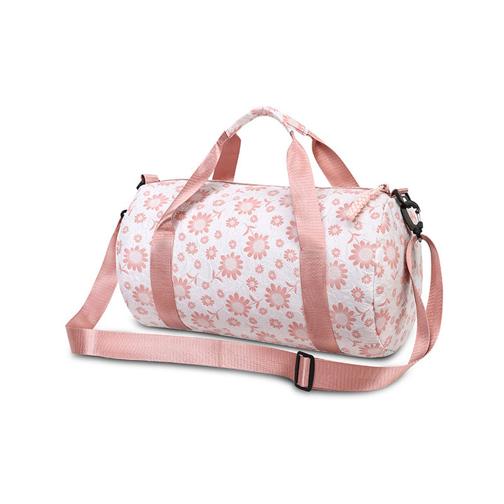 Sporty Duffel Bag With Floral Pattern Bowlift