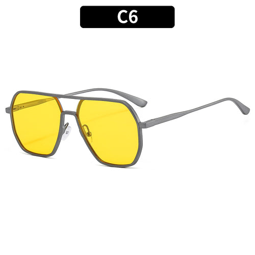 Sporty Oversized Hexagonal Sunglasses