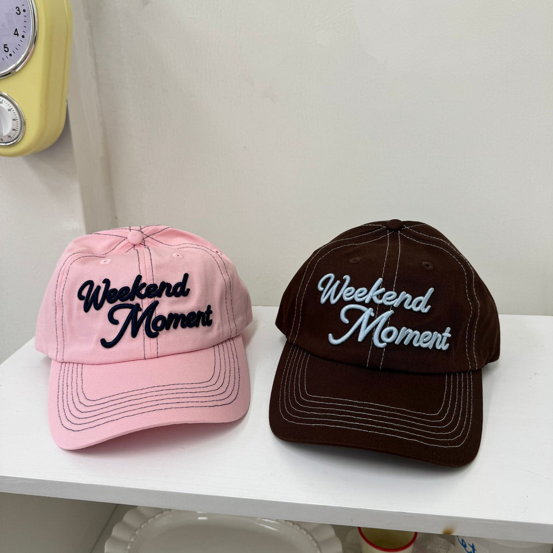Women's Casual Cotton Baseball Cap with Embroidered Phrase Bowlift