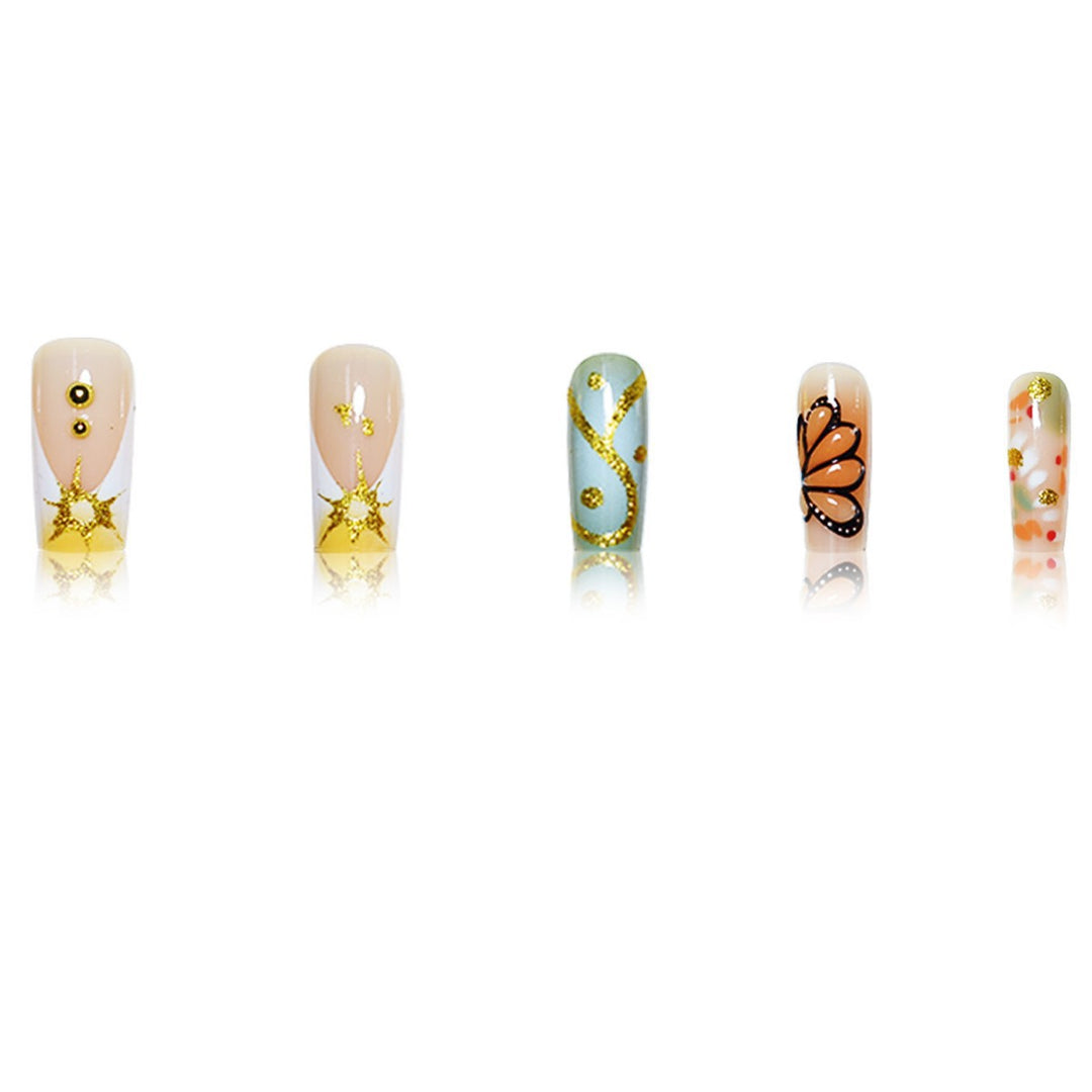 Artistic Butterfly-Themed Press-On Nail Set Bowlift