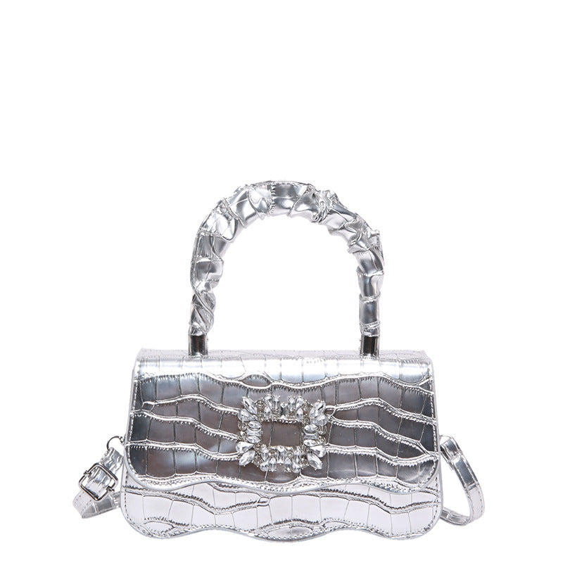 Glamorous Crocodile Texture Evening Handbag Bowlift