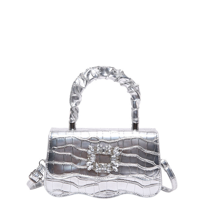 Glamorous Crocodile Texture Evening Handbag Bowlift