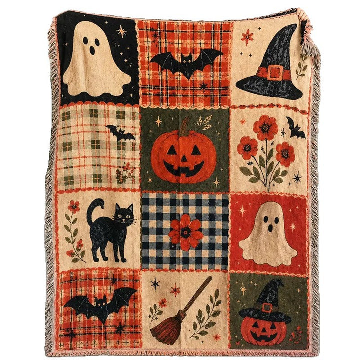 Decorative Halloween-Themed Throw Blanket