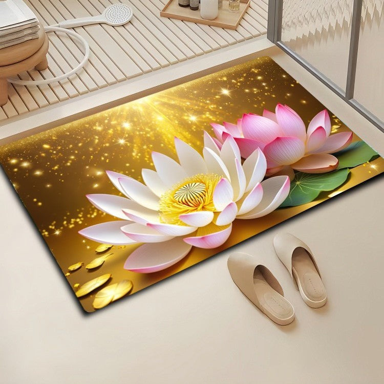 Floral Design Bath Mat Bowlift