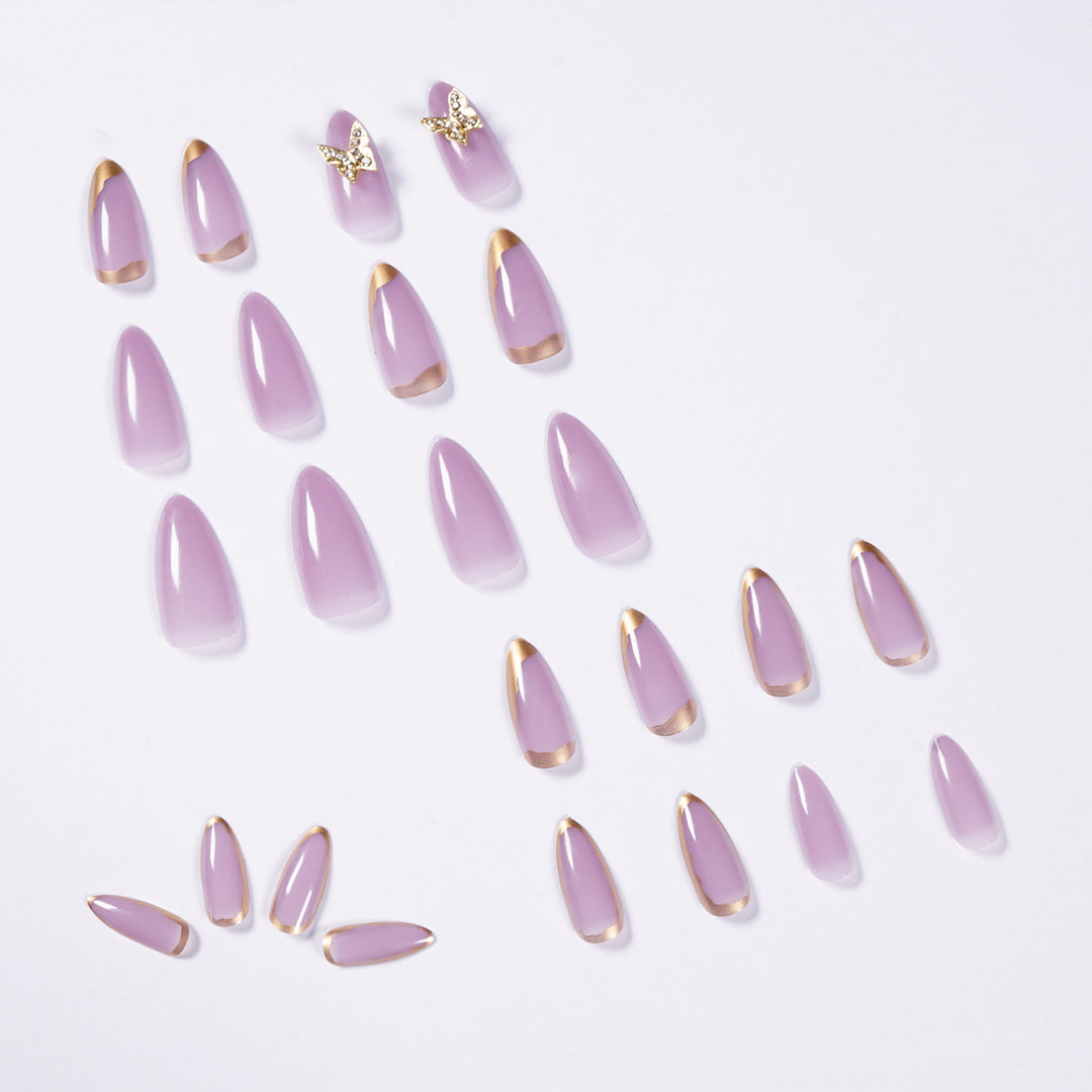 Elegant fake nails with glitter accents Bowlift