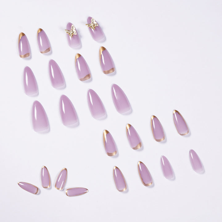 Elegant fake nails with glitter accents Bowlift