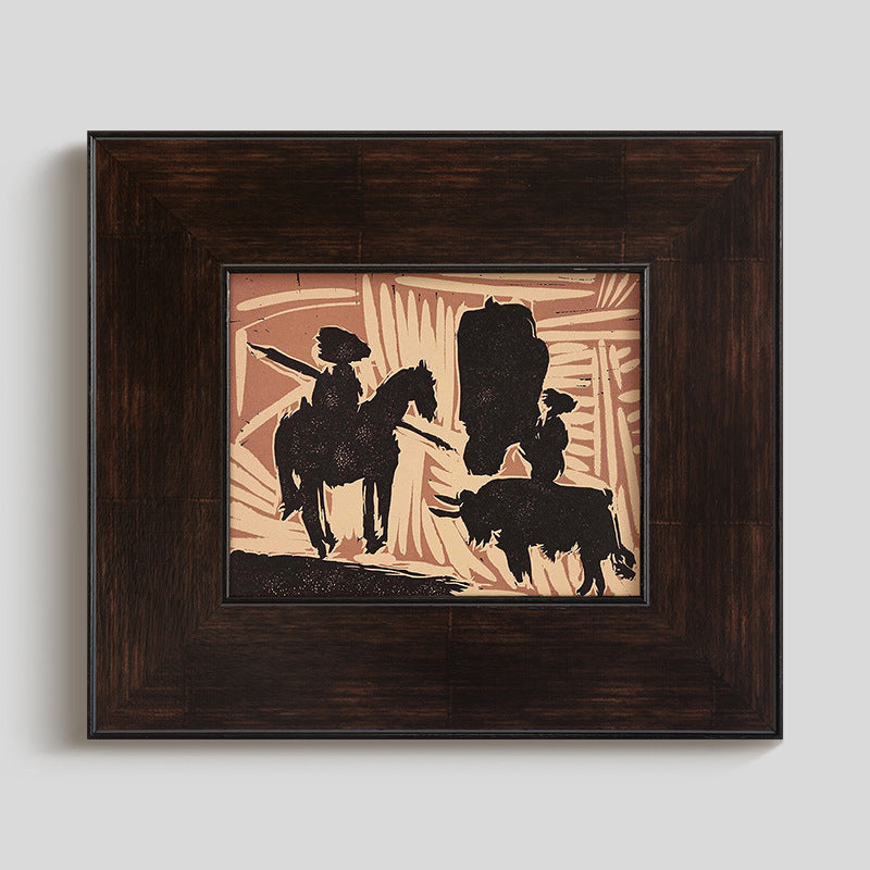 Framed Wall Decoration that Displays a Rustic Cowboy Scene