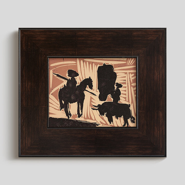 Framed Wall Decoration that Displays a Rustic Cowboy Scene