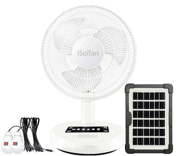 Ladies Solar-Powered Table Fan with Remote Control and Variable Speed Control Bowlift