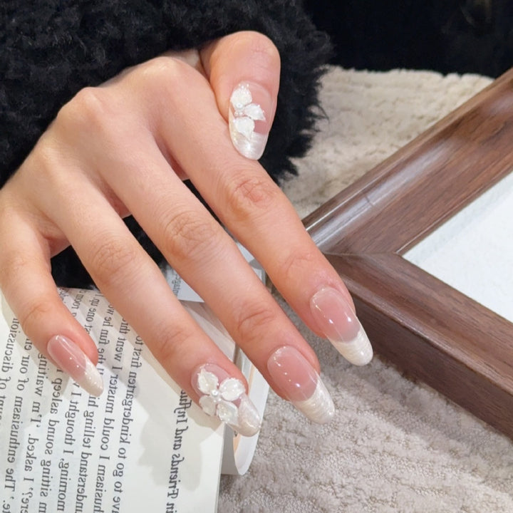 Designer Floral Press-On Nails Bowlift