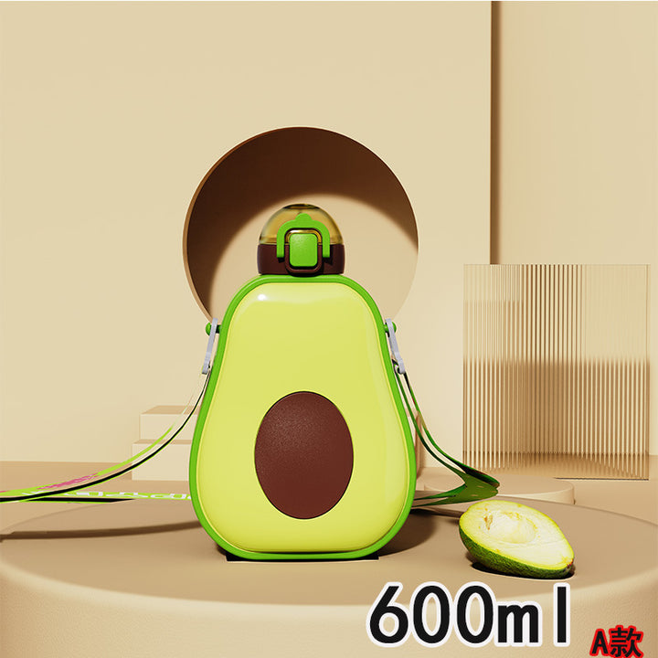 Women's Avocado Water Bottle with Leak-proof Lid and Integrated Carry Strap Bowlift
