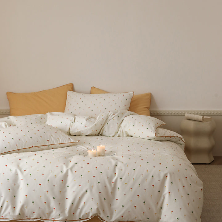 Mini-Tree Printed Cotton Percale Duvet Cover & Pillowcase Set