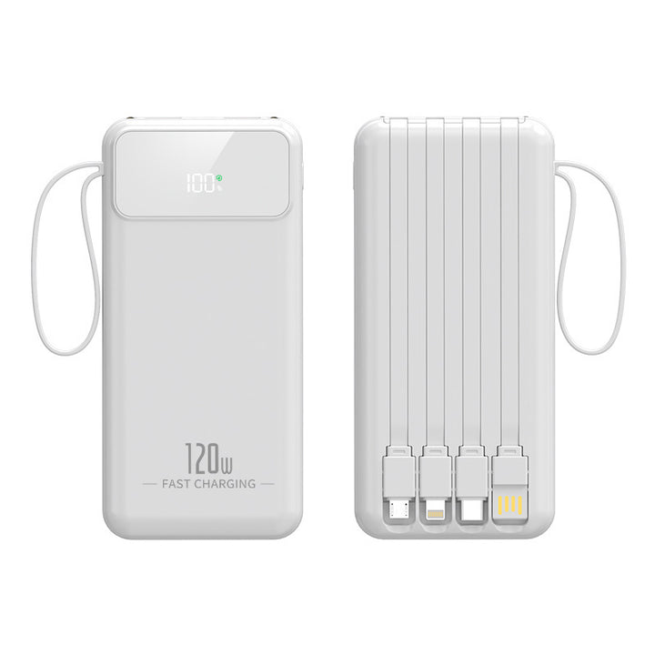 Powerbank with integrated multifunctional charging cables and digital display Bowlift