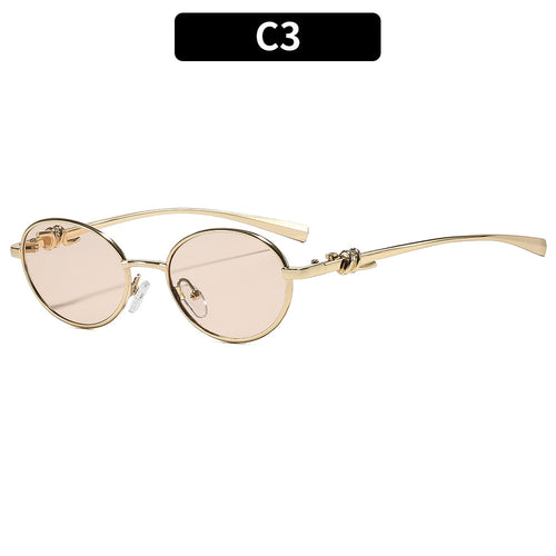 Retro-Inspired Oval Frame Sunglasses