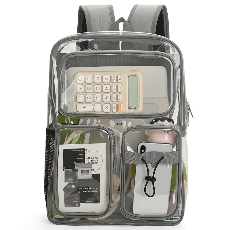 Transparent school backpack with multiple compartments Bowlift