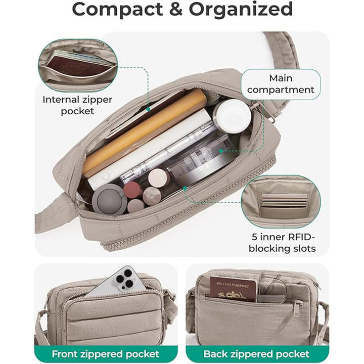Fashionable crossbody bag with multiple compartments Bowlift