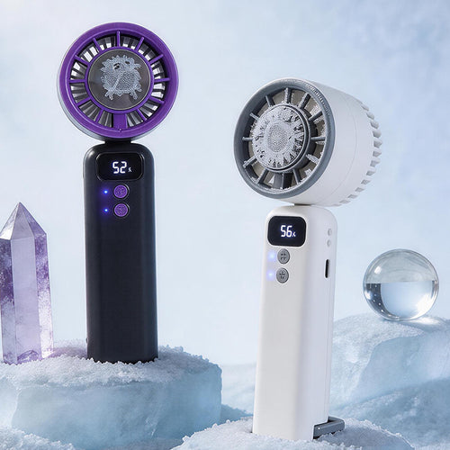 Women's Portable USB Hand Fan with Digital Control Display Bowlift
