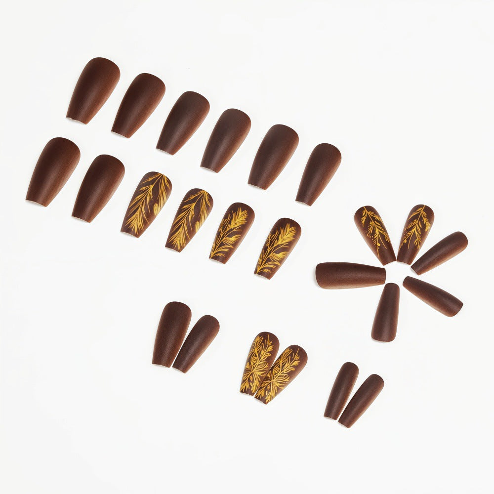 Artificial nails with elegant botanical design Bowlift