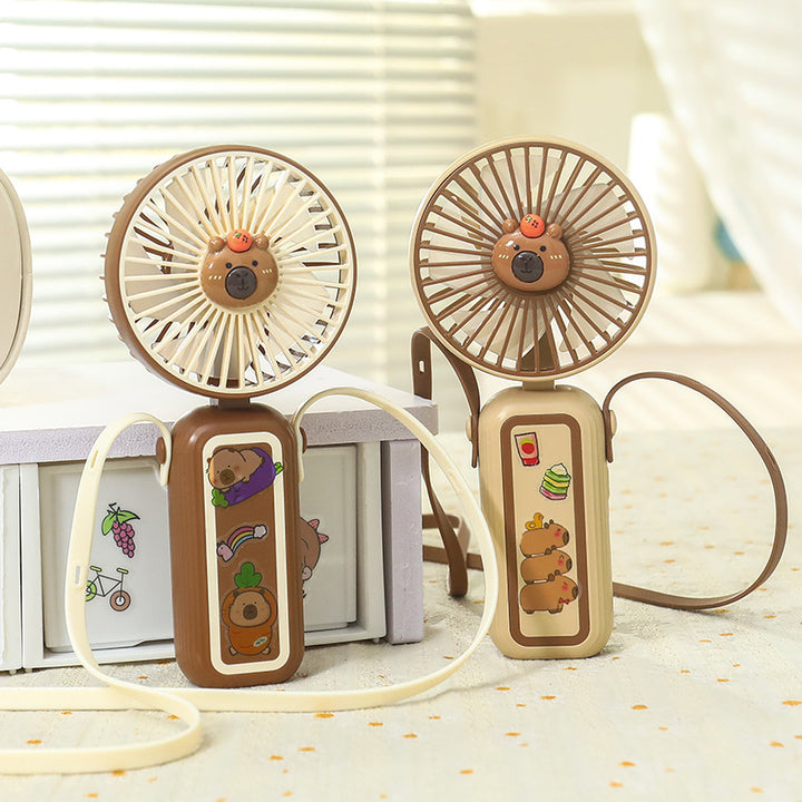 Women's Portable Mini Hand Fan with Cute Animal Design Bowlift