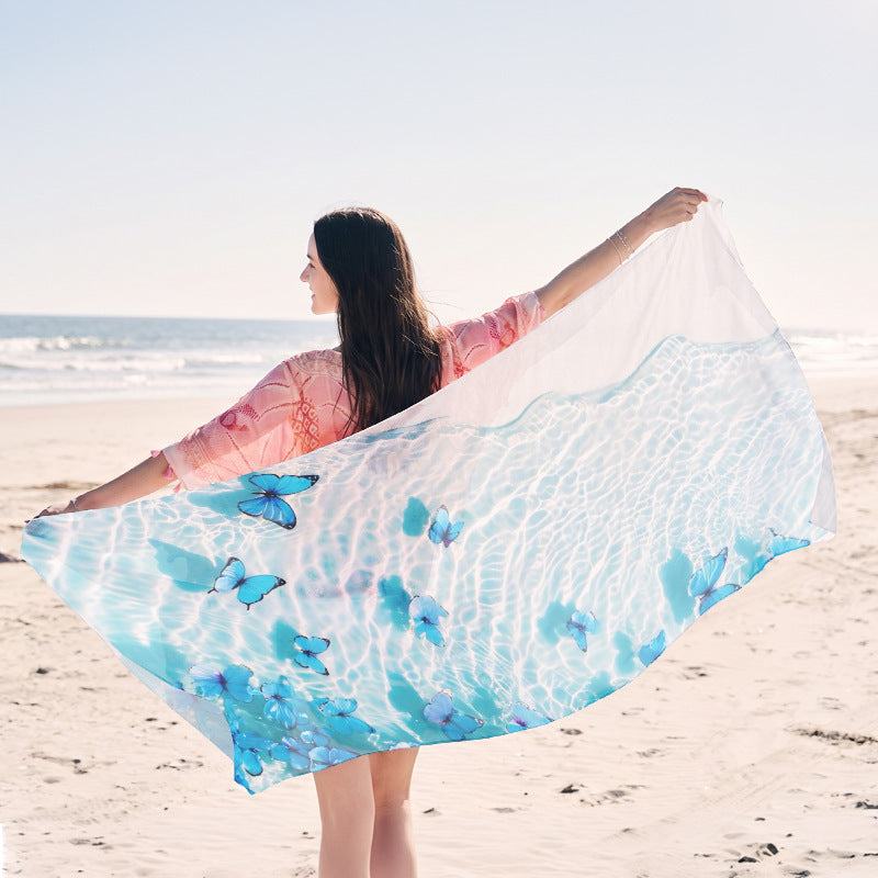 Beach towel with creative jellyfish pattern made of lightweight fabric Bowlift