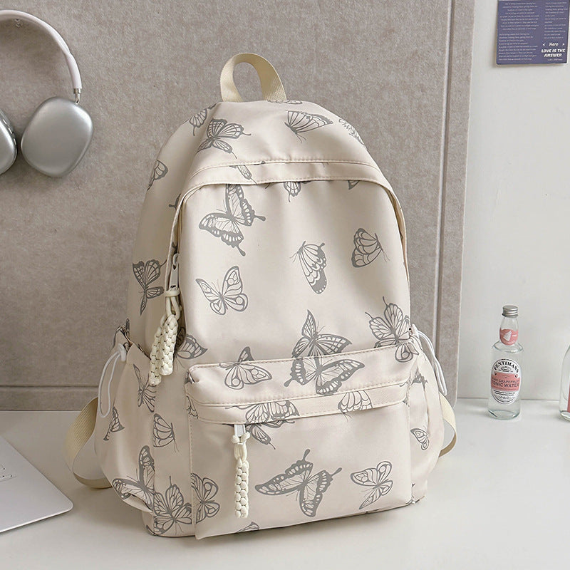 Elegant Butterfly Print Backpack Bowlift