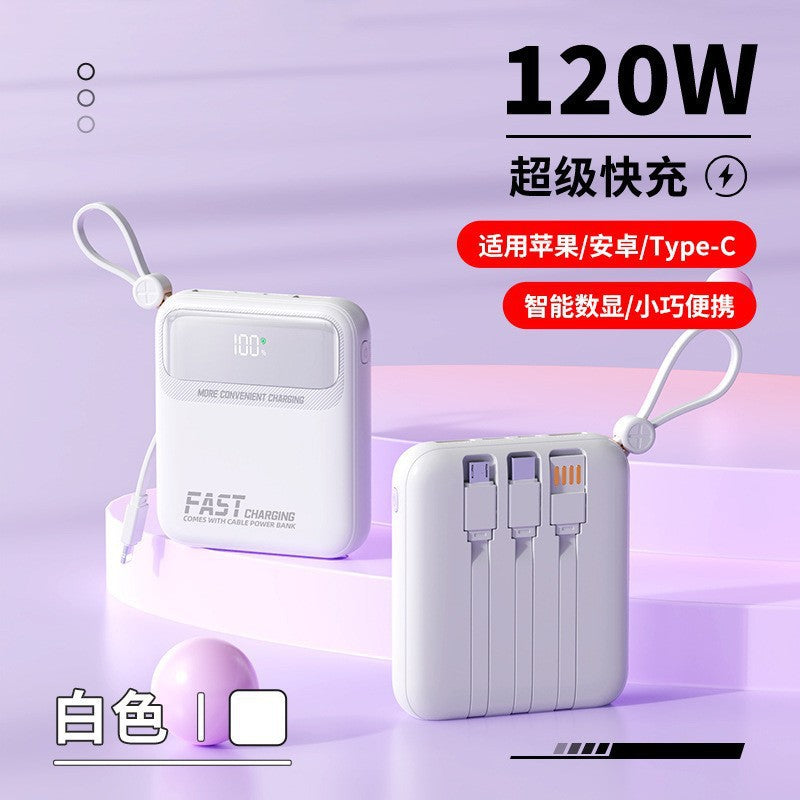 Portable power bank with integrated cables and multifunctional charging port Bowlift