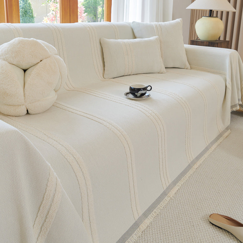 Elegant Striped Sofa Throw Blanket