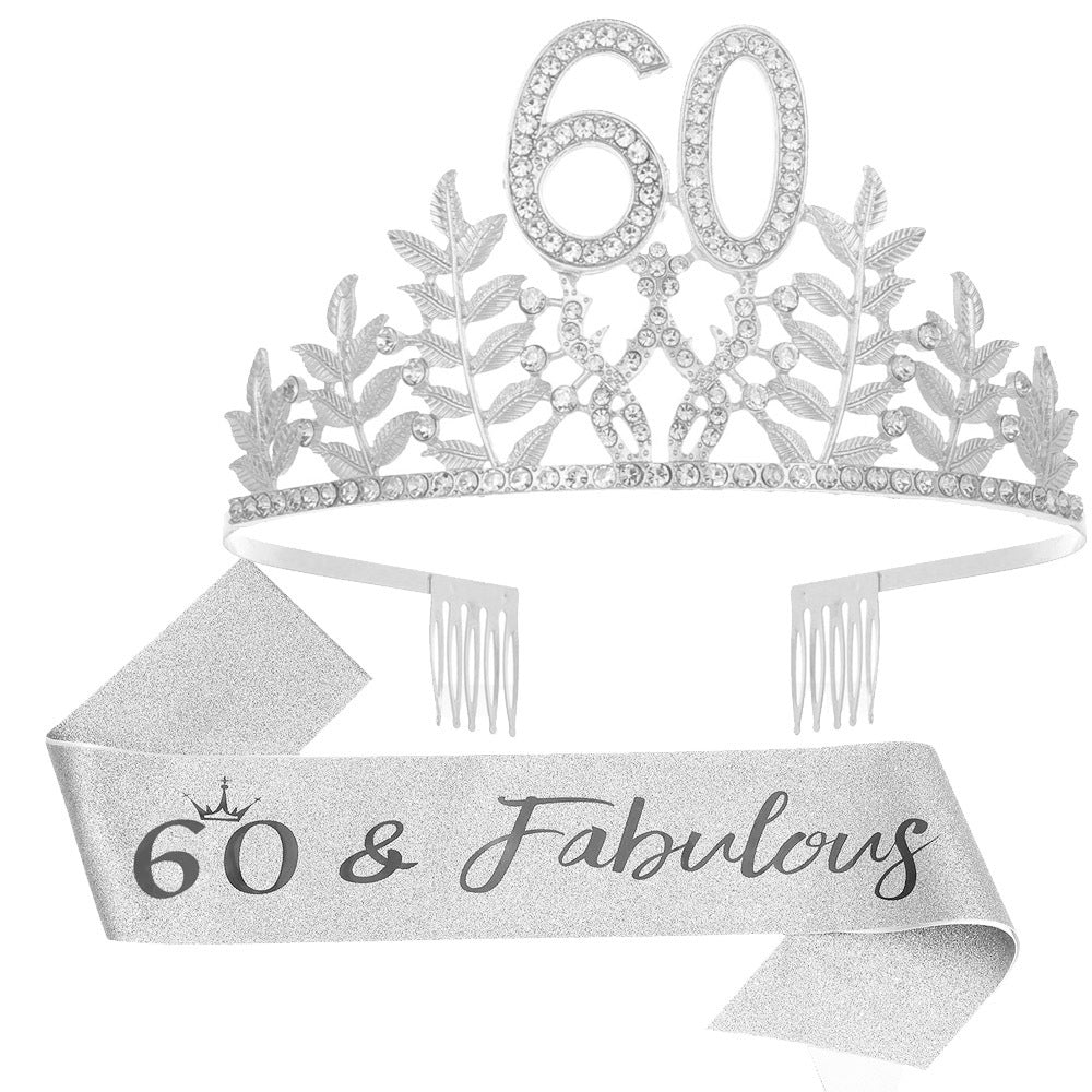 Women's Glamorous Birthday Crown with Shining Rhinestones Bowlift