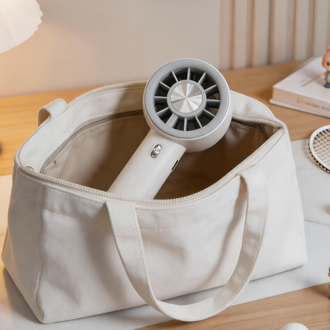 Women portable hand fan with variable speed control Bowlift