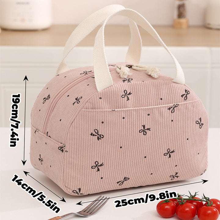 Insulated Heart Print Lunch Tote Bowlift