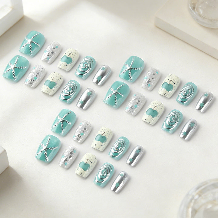 Ocean-Inspired Press-On Nail Set Bowlift