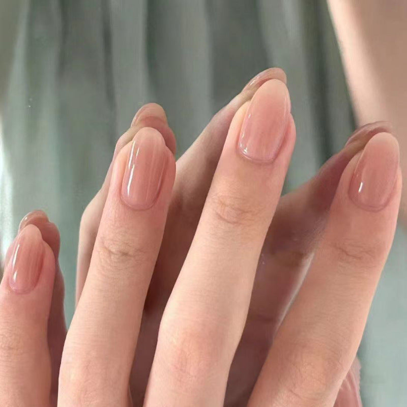 Natural Glossy Almond-Shaped Press-On Nail Tips Bowlift