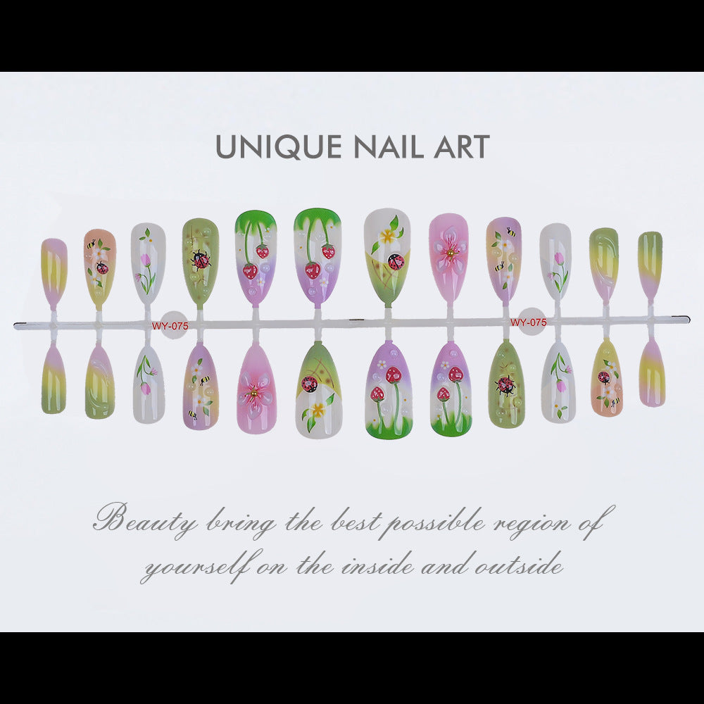 Artistic Floral-Themed Press-On Nails Bowlift