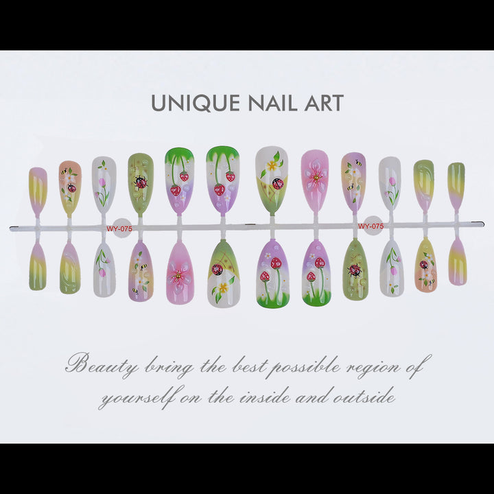 Artistic Floral-Themed Press-On Nails Bowlift