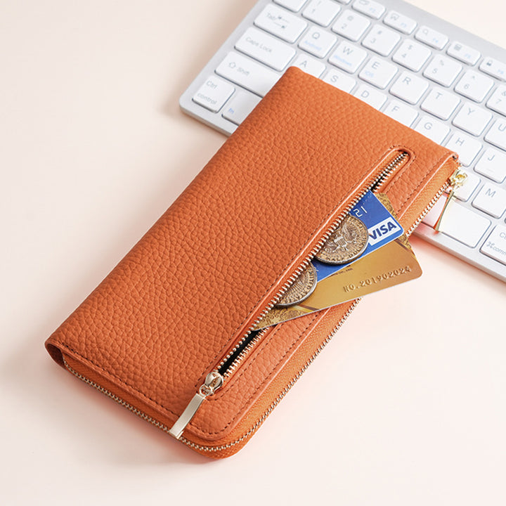 Premium Leather Zip Around Wallet