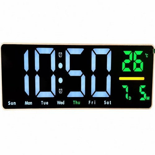 Digital wall clock with temperature and calendar display Bowlift