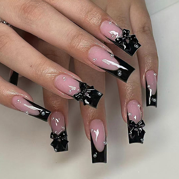 Artificial nails with 3D bow decoration Bowlift